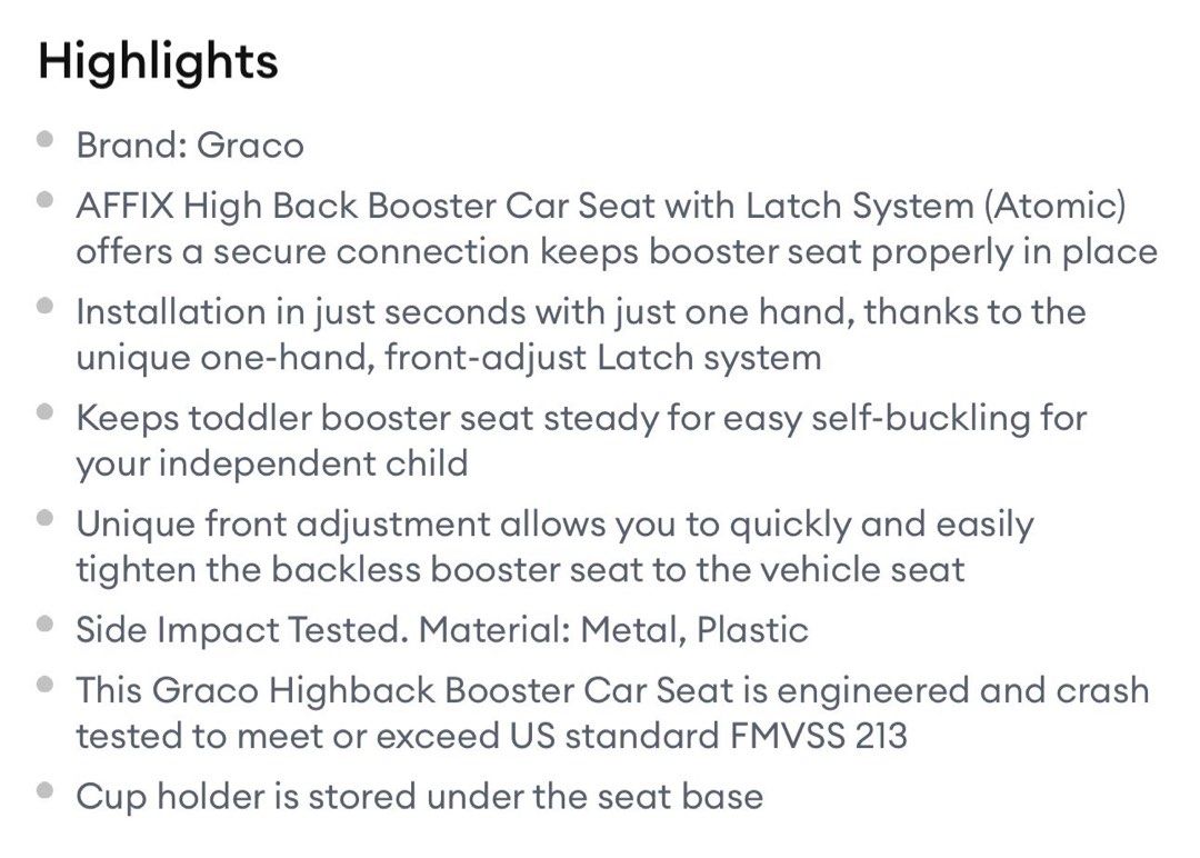 Graco Affix Youth Booster Car Seat with Latch System - Atomic