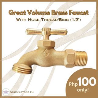 Great Volume Traditional Brass Faucet with 1/2" Hose Thread/Bibb (Sold per piece)