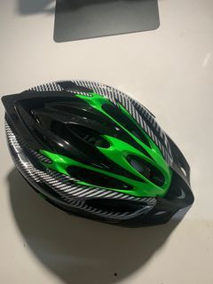 Green bike helmet