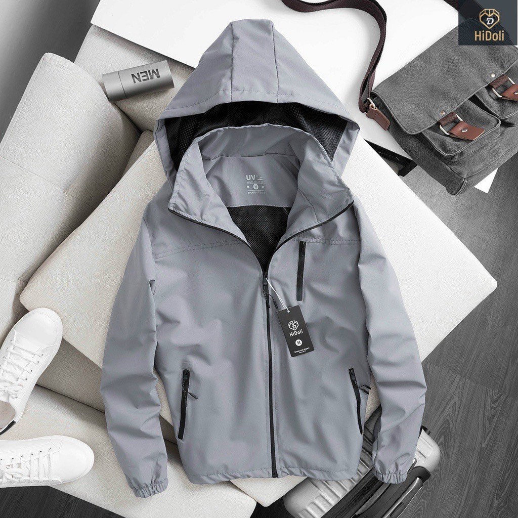 Grey Waterproof Jacket Windbreaker