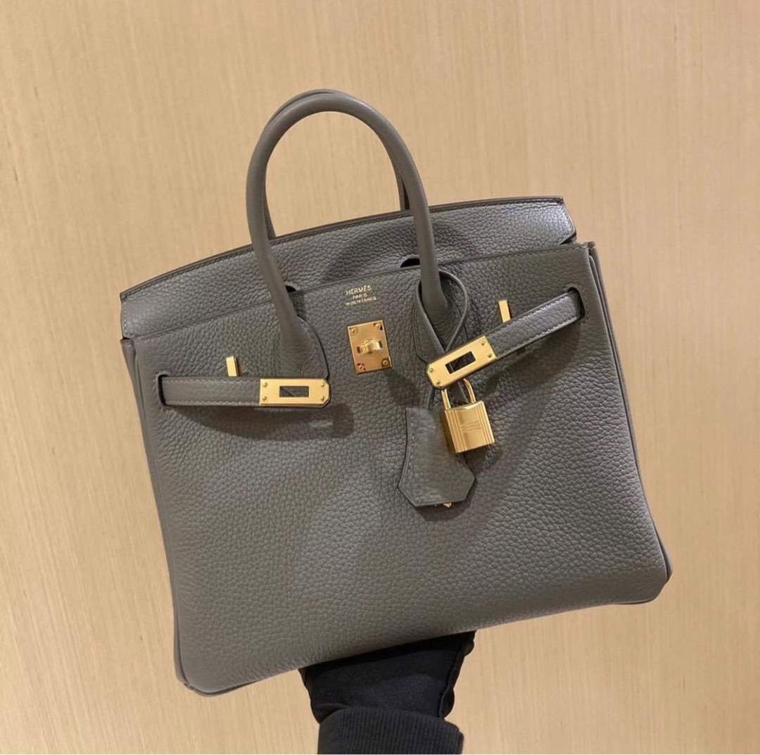 Hermes Birkin 25 Togo Gris Meyer SHW Stamp U