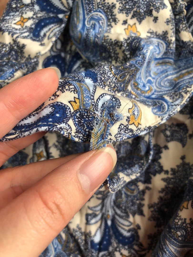 H&m blue paisley dress discount