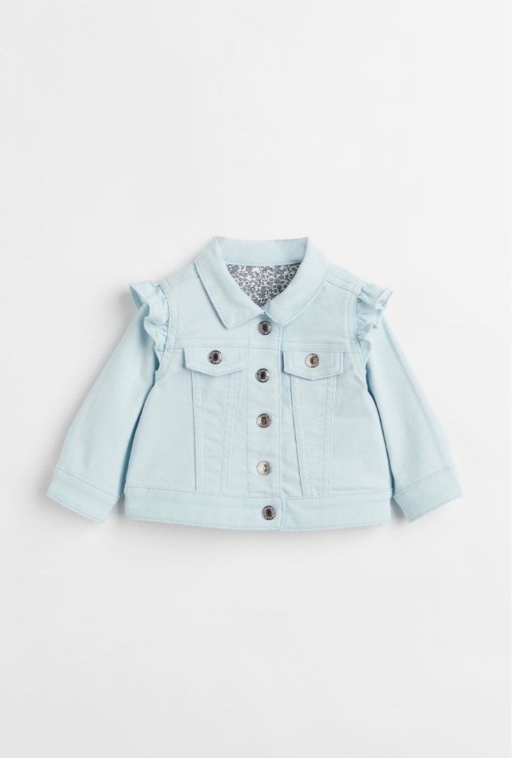 H M Baby Girl Frill trimmed Twill Denim jacket Babies Kids