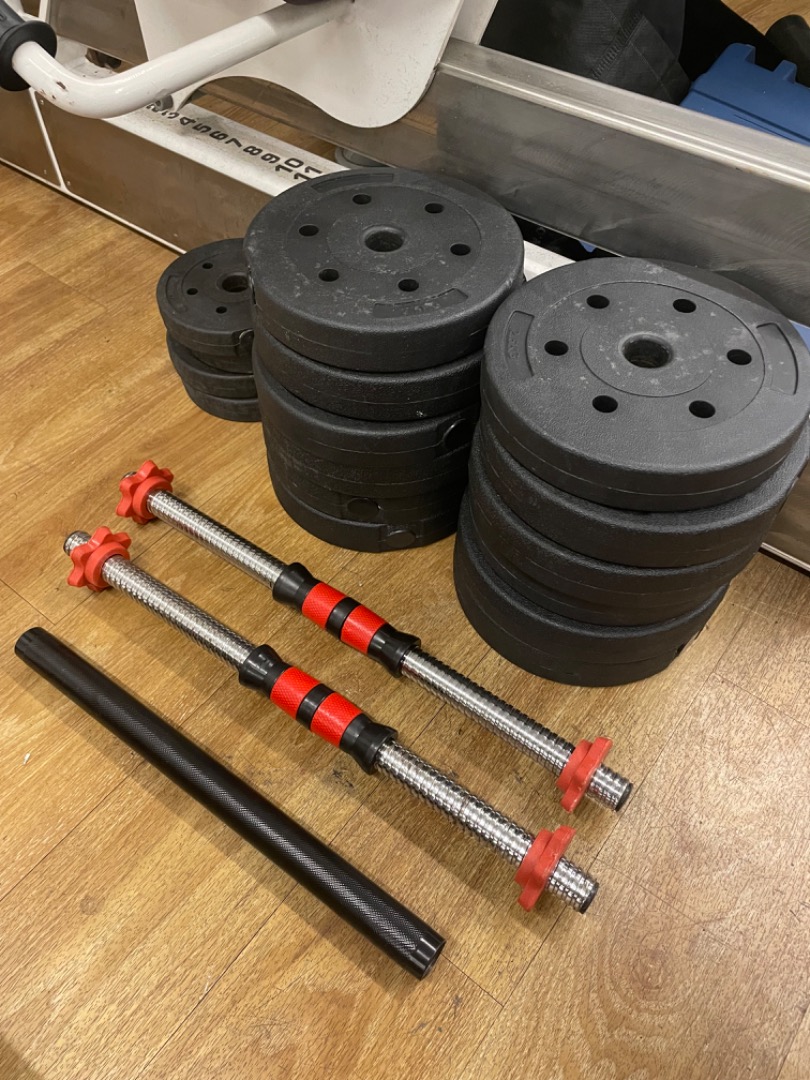 Home gym dumbbell set connector barbell strength bench press bicep curl
