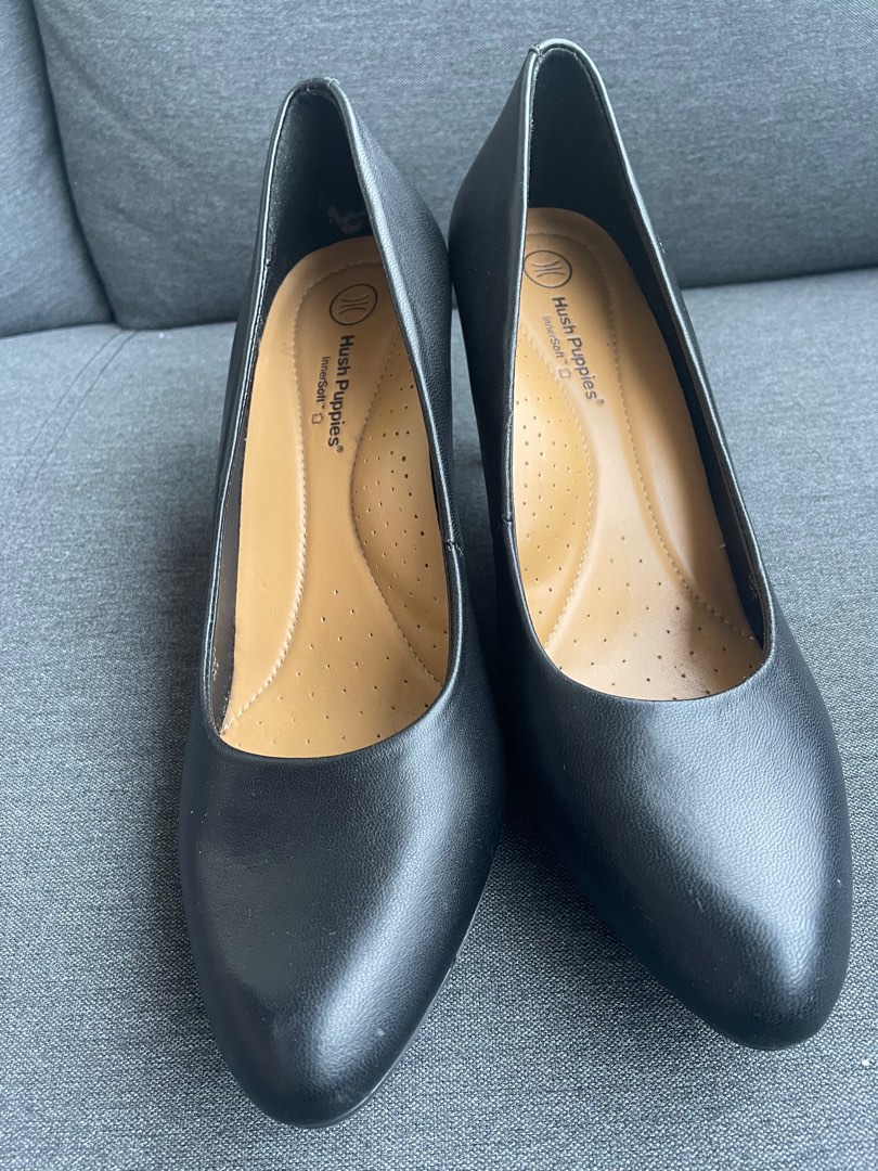 Hush puppies black heels UK5