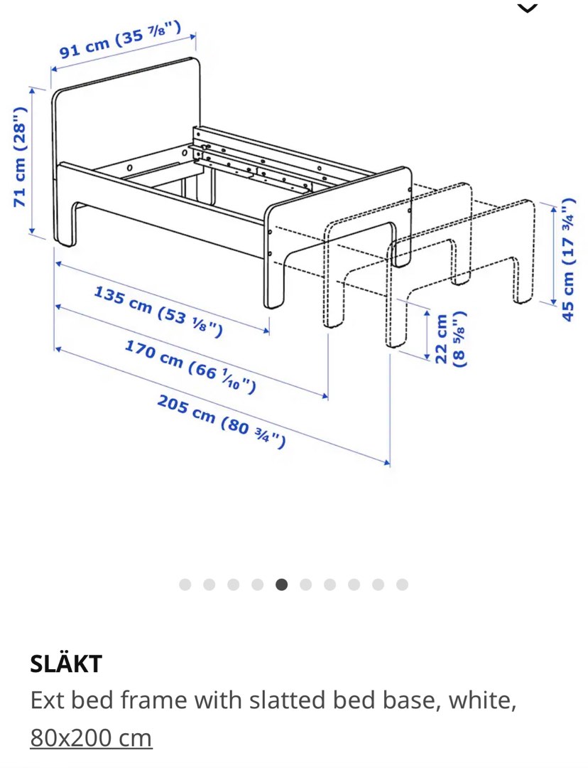 Ikea Bed Frame SLAKT, Furniture & Home Living, Furniture, Bed Frames