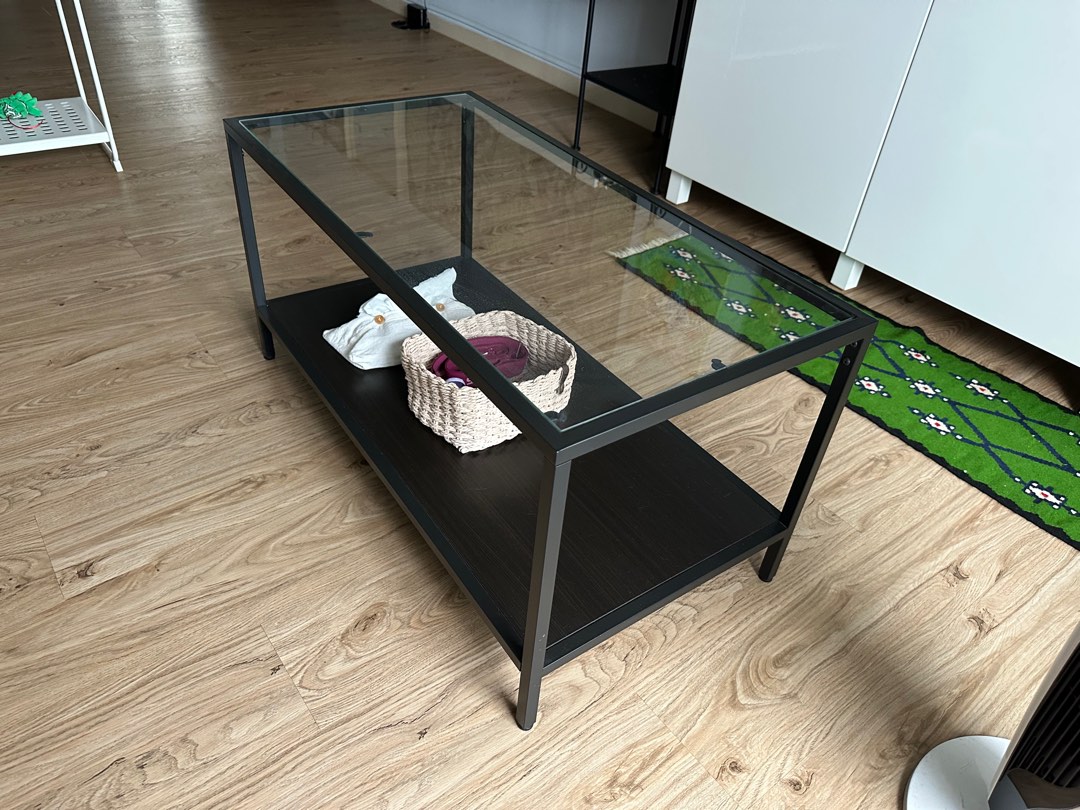 Ikea glass coffee table, Furniture & Home Living, Furniture, Tables