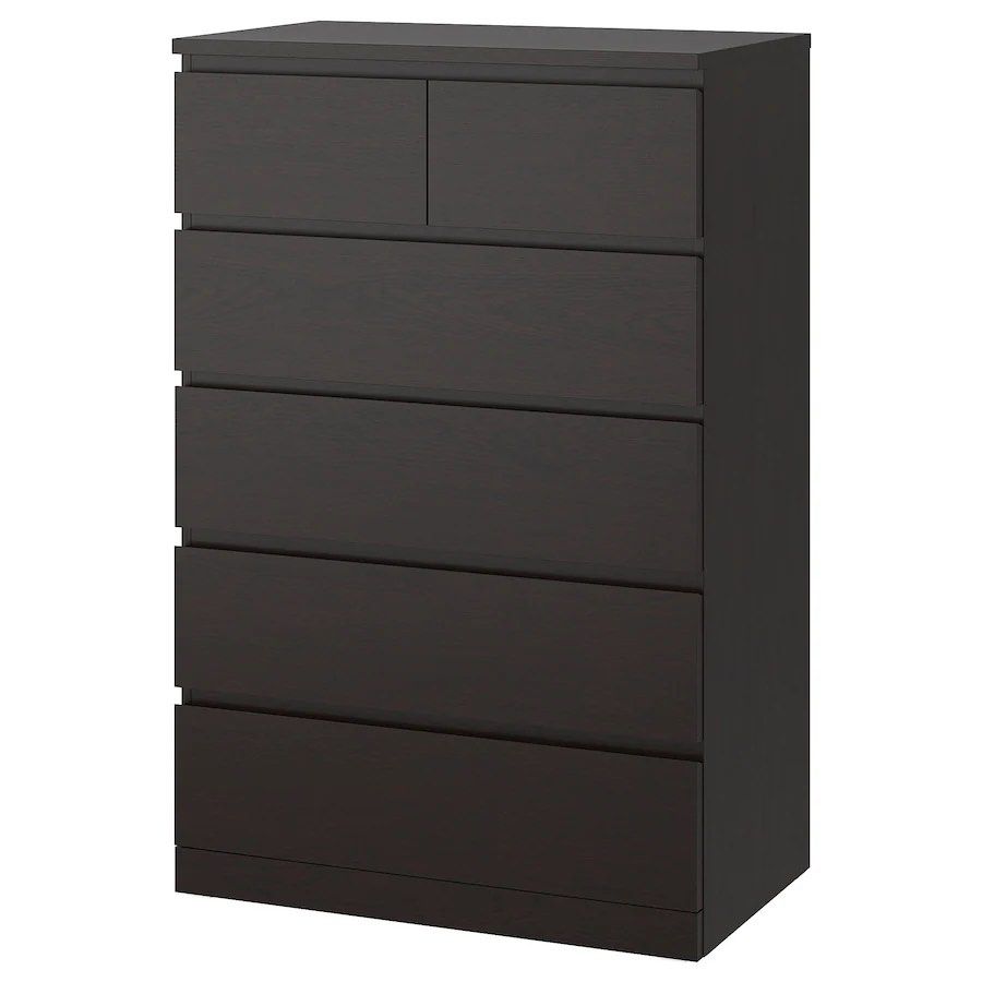 IKEA MALM DRESSER/ CABINET BLACK BROWN 6 DRAWERS, Furniture & Home Living,  Furniture, Shelves, Cabinets & Racks (Ready-Made) on Carousell