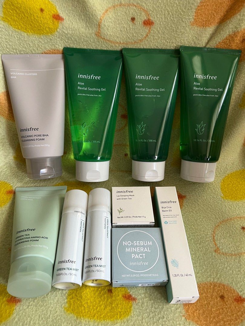 Innisfree Volcanic Pore Bha Cleansing foam, Green Tea Hydrating Amino ...