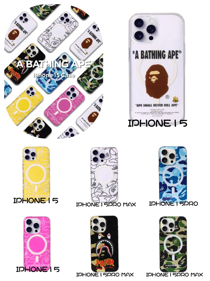 Bape iPhone 15 Case, 手提電話, 手機, iPhone, iPhone 15 Series