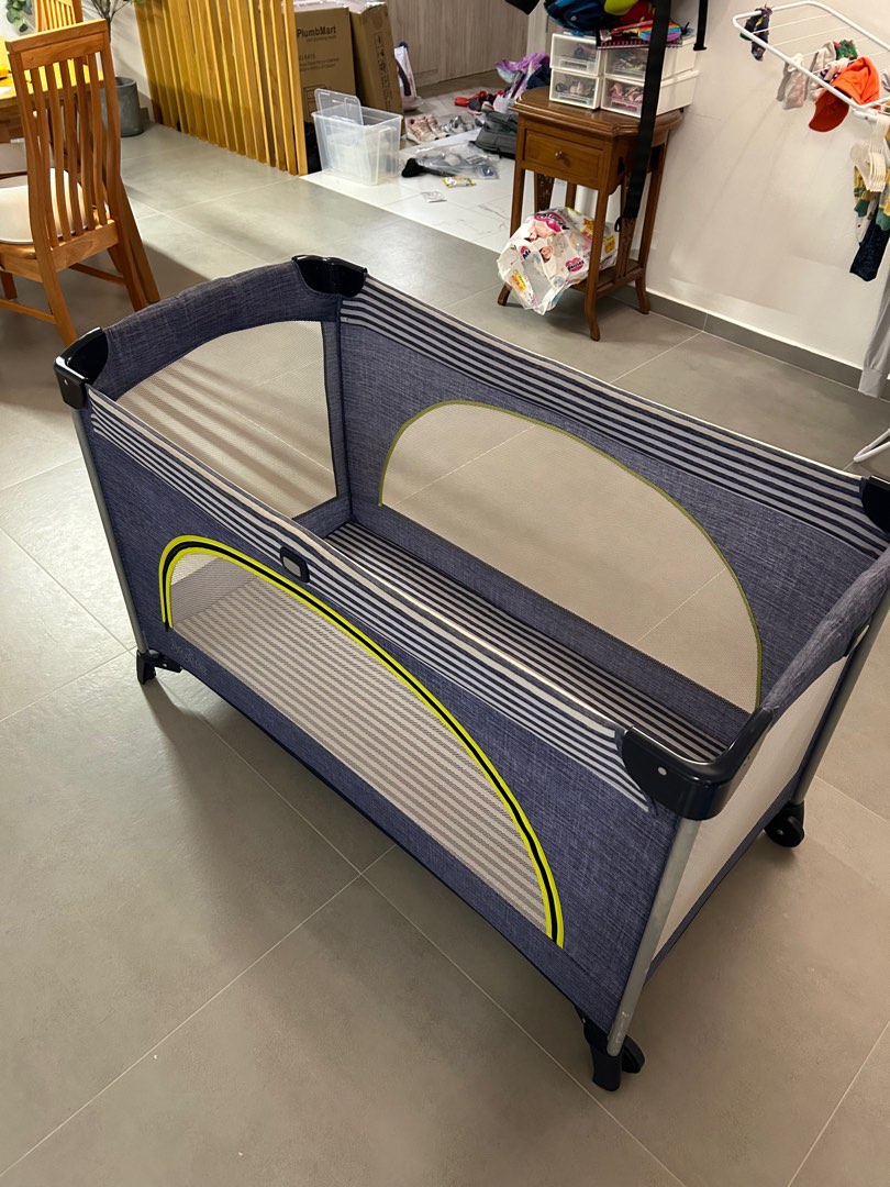 Joie Travel Cot, Allura 120 Denim, Babies & Kids, Baby Nursery & Kids