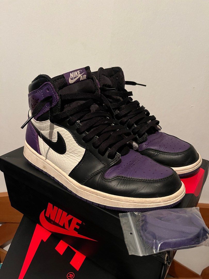 Jordan 1 Court Purple 1.0 used US9.5