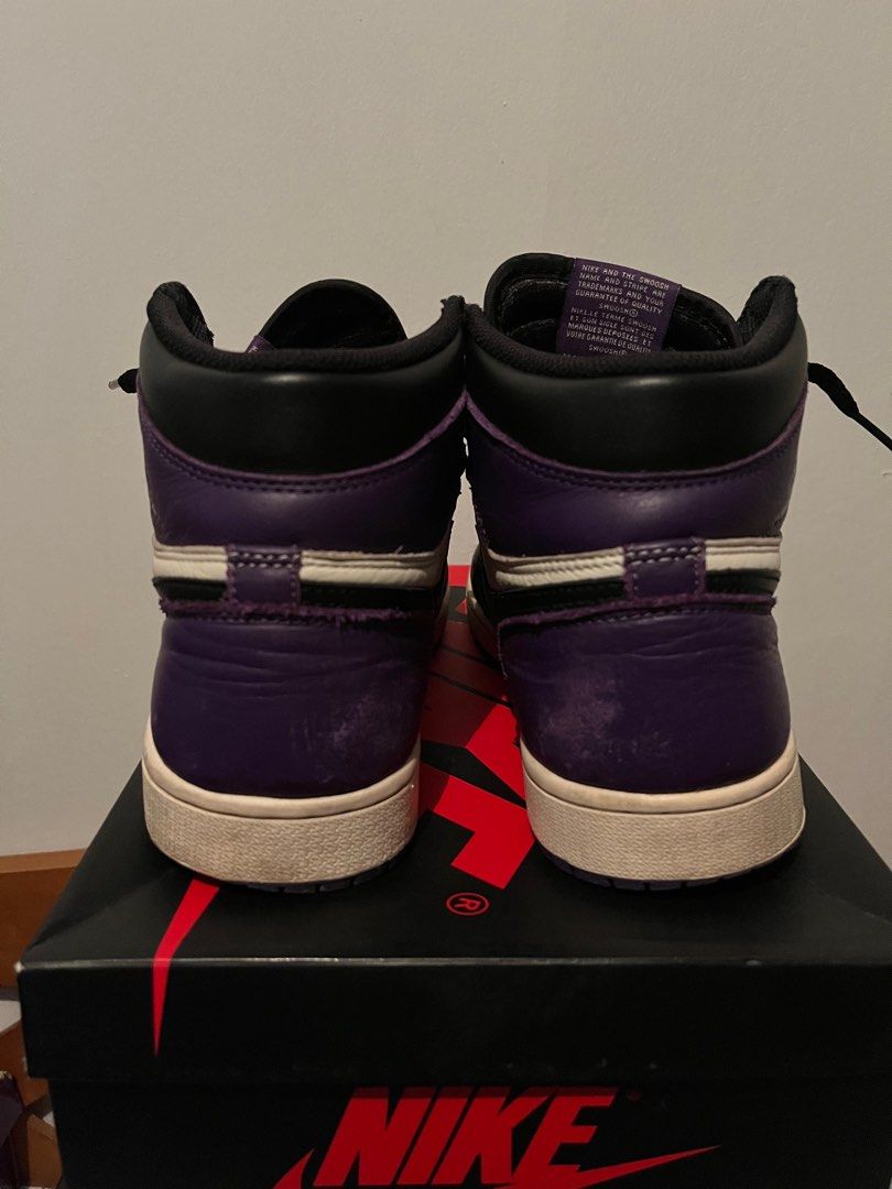 Jordan 1 Court Purple 1.0 used US9.5