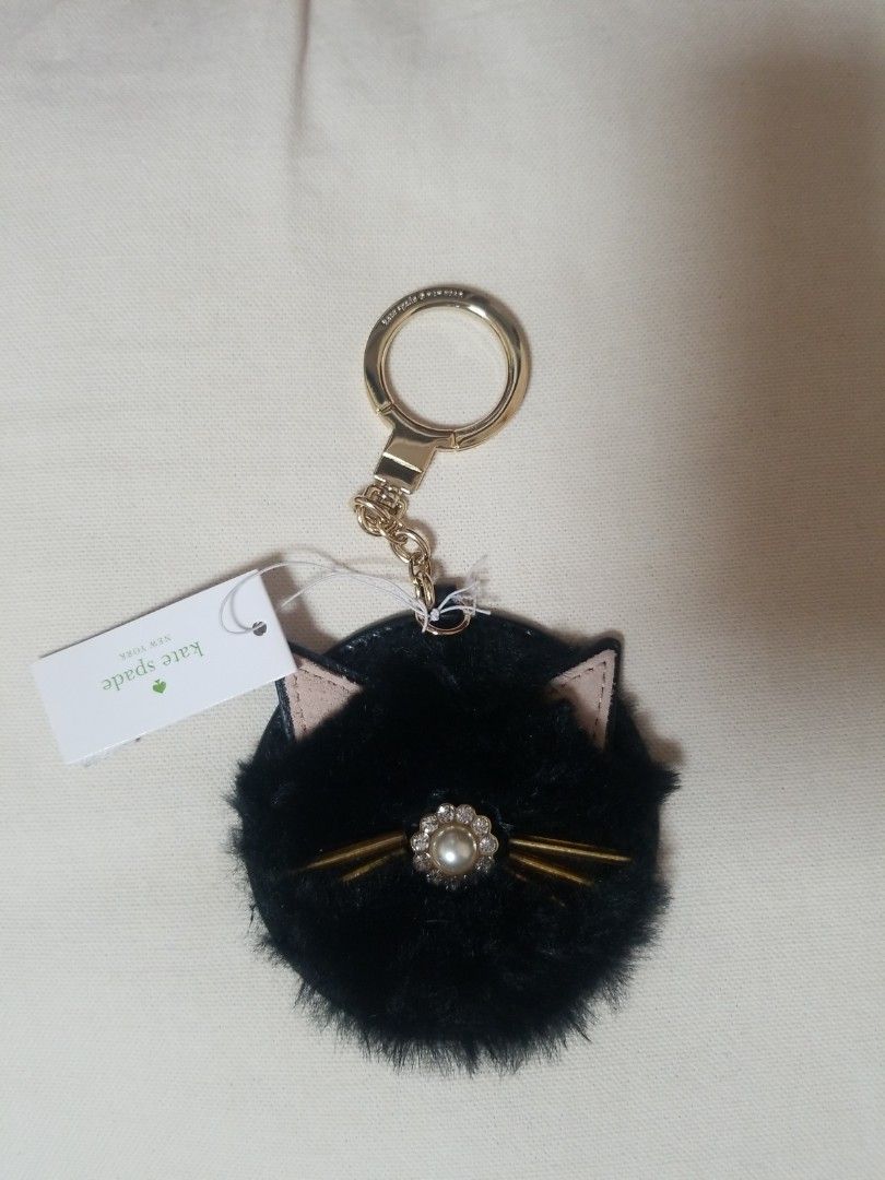 Kate spade sales cat pouf keychain