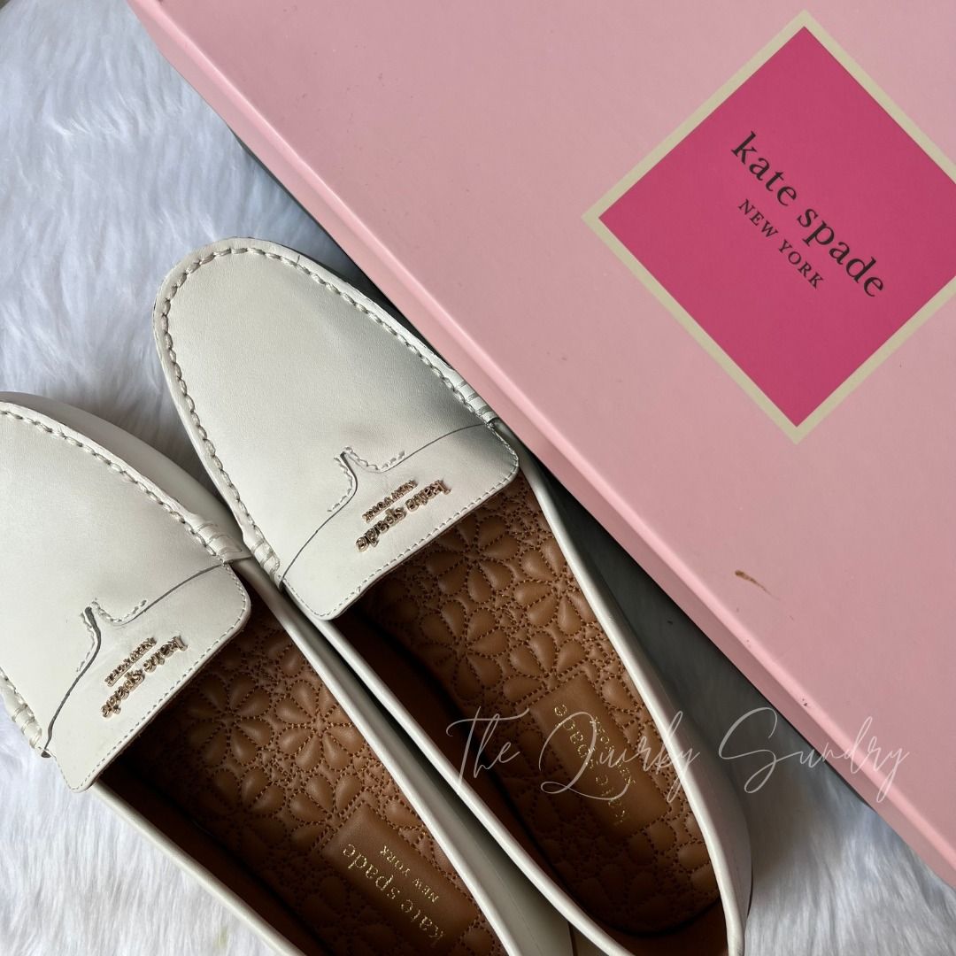 Kate spade white loafers sale