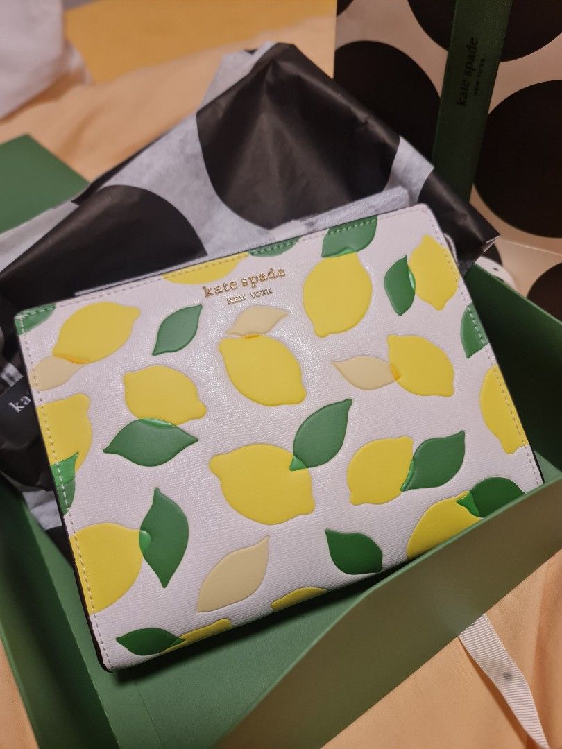 Kate Spade Morgan Lemon Toss Gusseted Wristlet