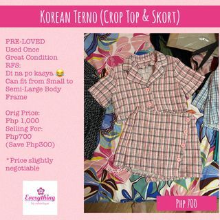 Korean Terno (Crop Top & Skort) in PINK