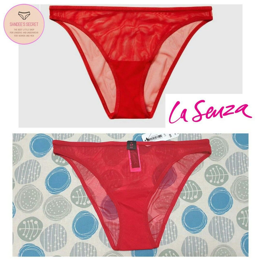 LA SENZA Mesh Panty Ladies Underwear Knickers (Red), Women's
