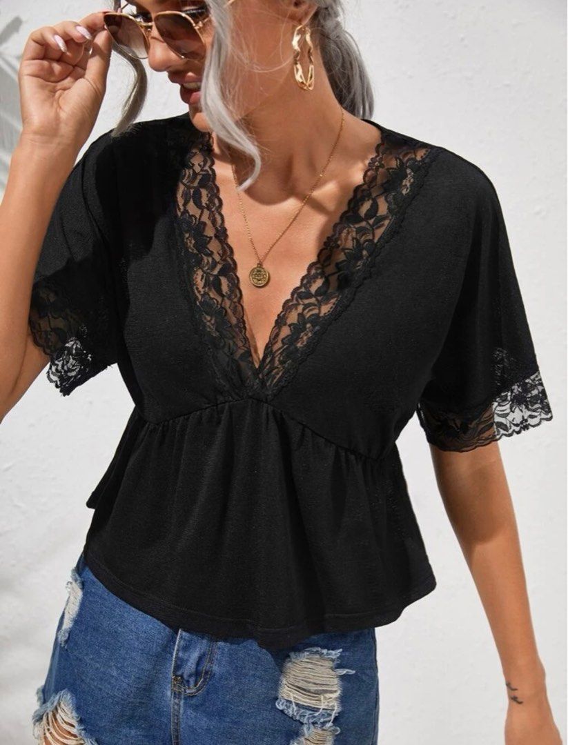 Ruffle hem top peplum top