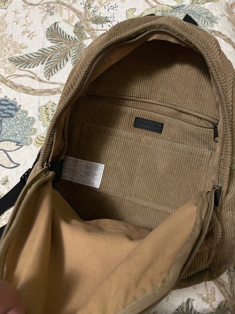 Lacoste corduroy 2025 backpack