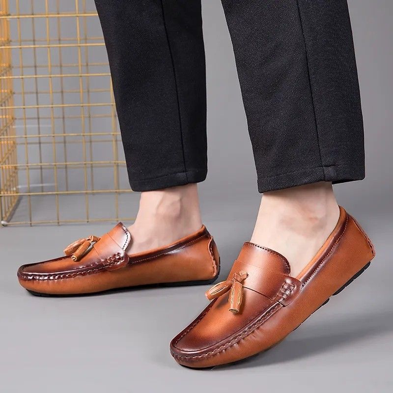 Mens all leather loafers hot sale