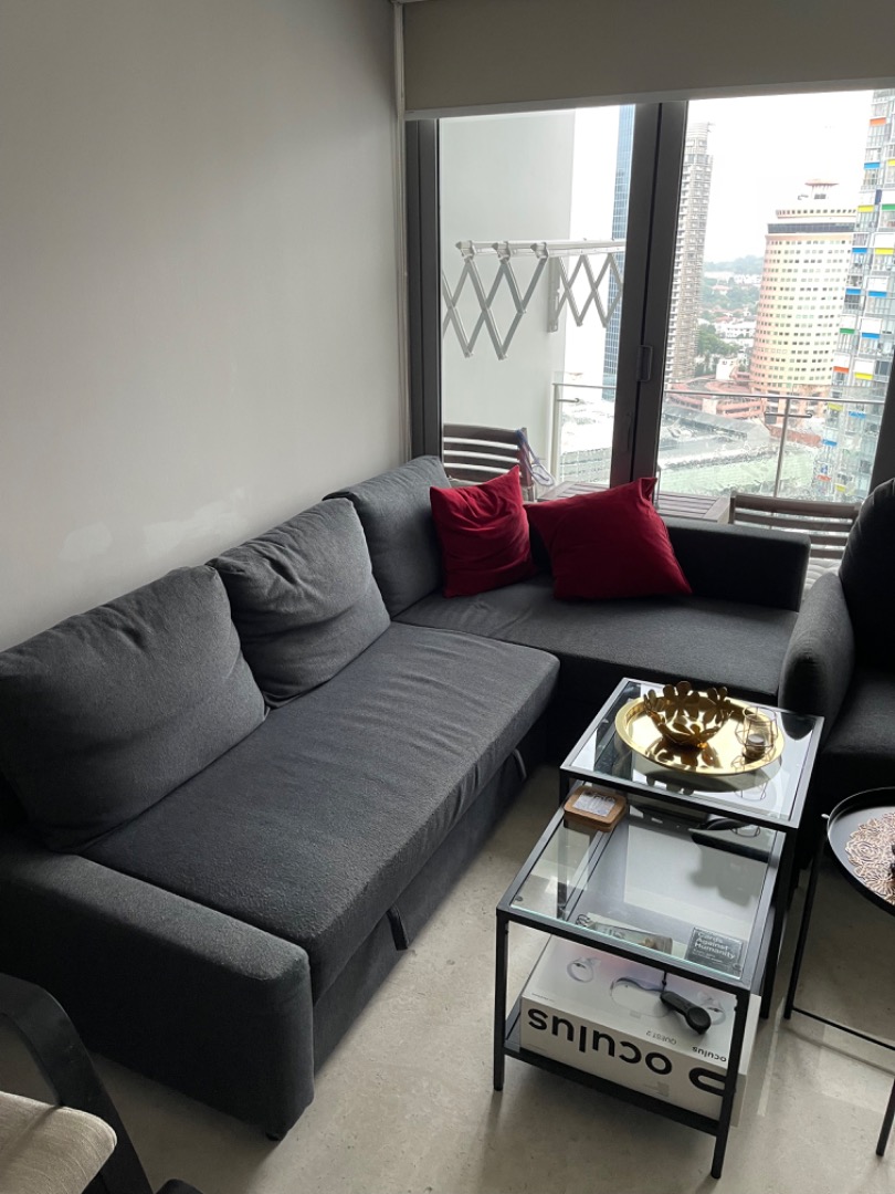 Lshaped Ikea Sofa bed with storage, Furniture & Home Living, Furniture