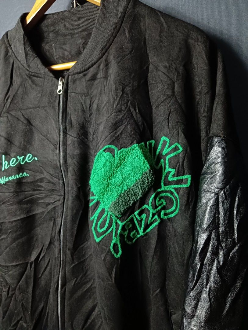 Heartbreak Hotel Tear Apart Embroidered Varsity Jacket Green / S