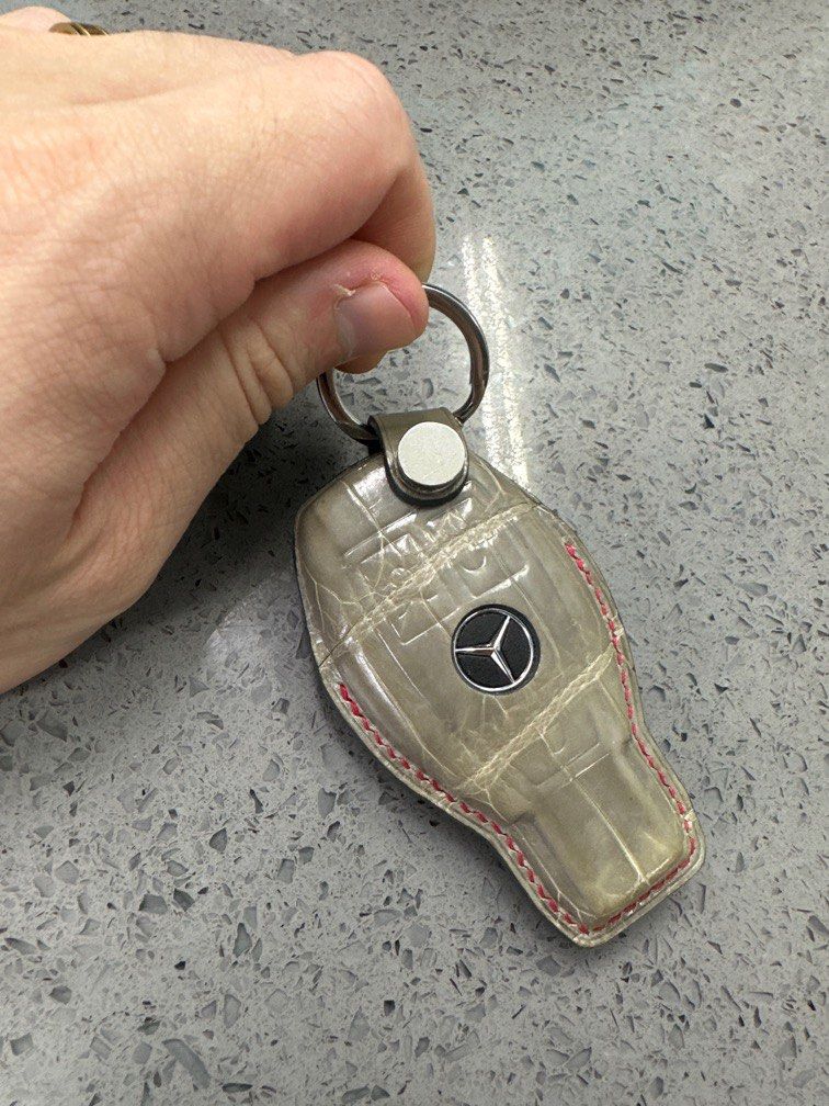 Crocodile Leather Car Key Cover for Mercedes Benz, Leather Car Key