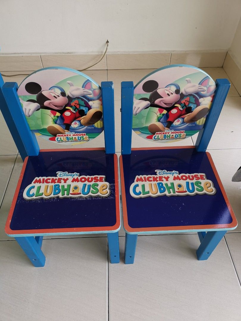 Mickey mouse wooden hotsell table and chairs