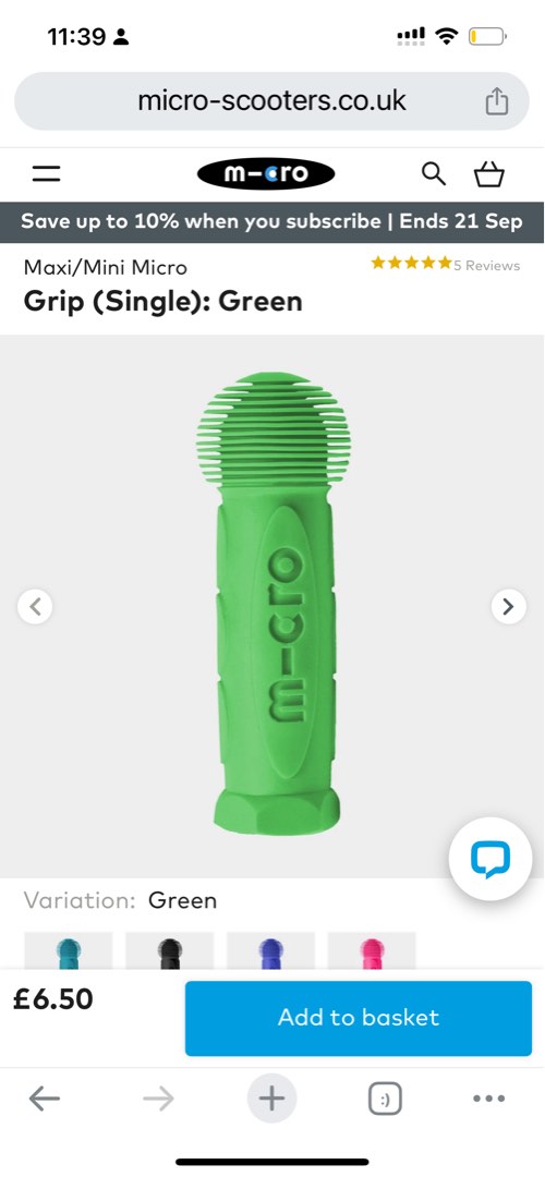 Micro scooter handle replacement green, Sports Equipment, Other Sports