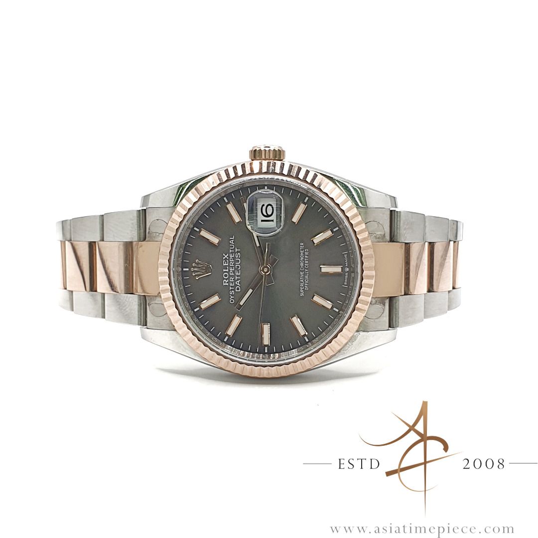 Mint 2019 Rolex Datejust 36 Ref 126231 Slate Grey Dial on Everose