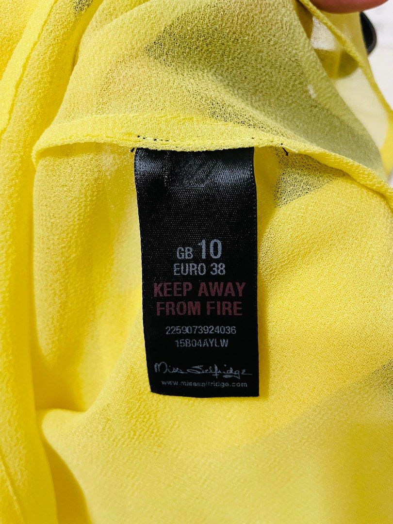 Miss Selfridge yellow top blouse