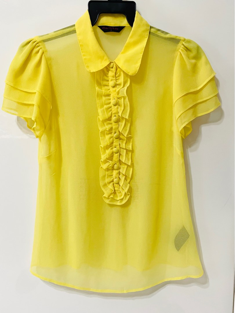 Miss Selfridge yellow top blouse