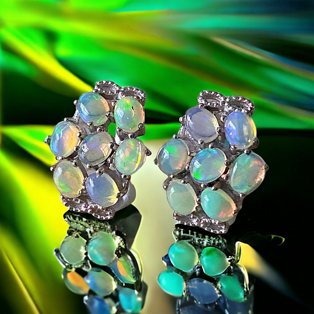 Natural opal earrings on sale