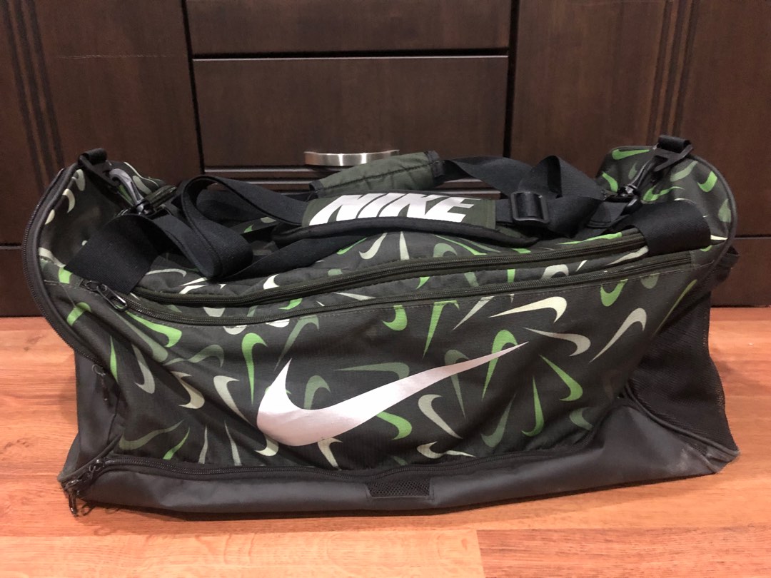 Nike Brasilia Camo Duffel Bag Green