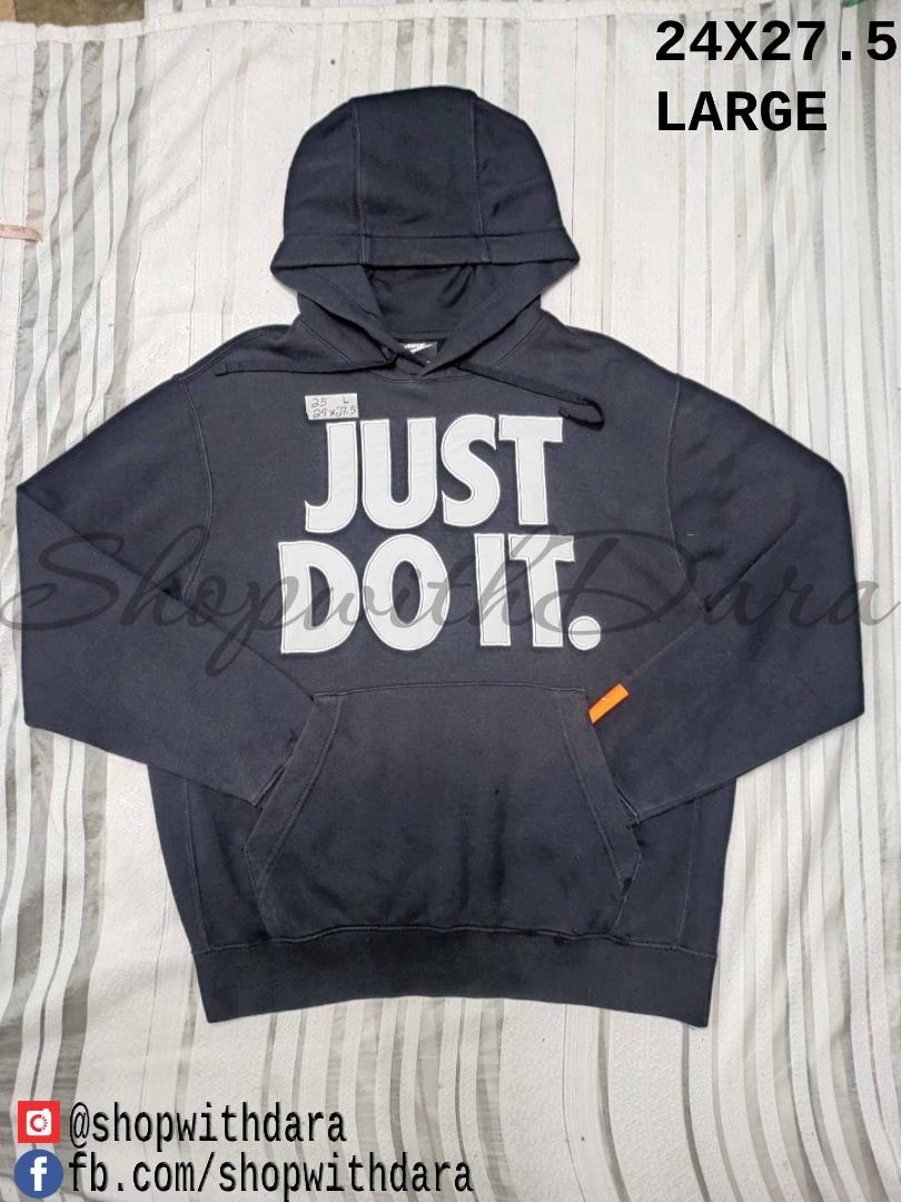 Nike Just Do It block logo hoodie in grey