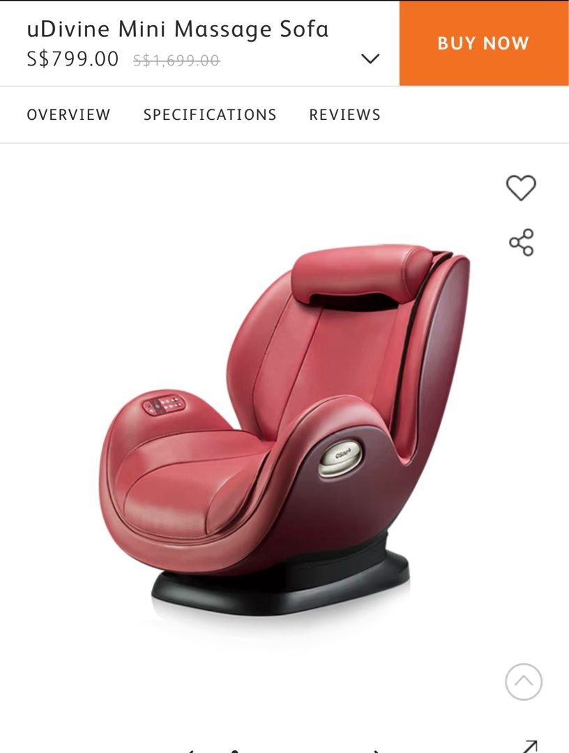 Osim Massage Chair Udivine mini sofa. Free foot massage Health