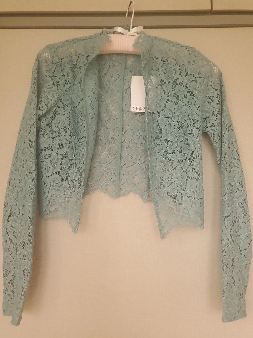 Green new arrivals lace cardigan