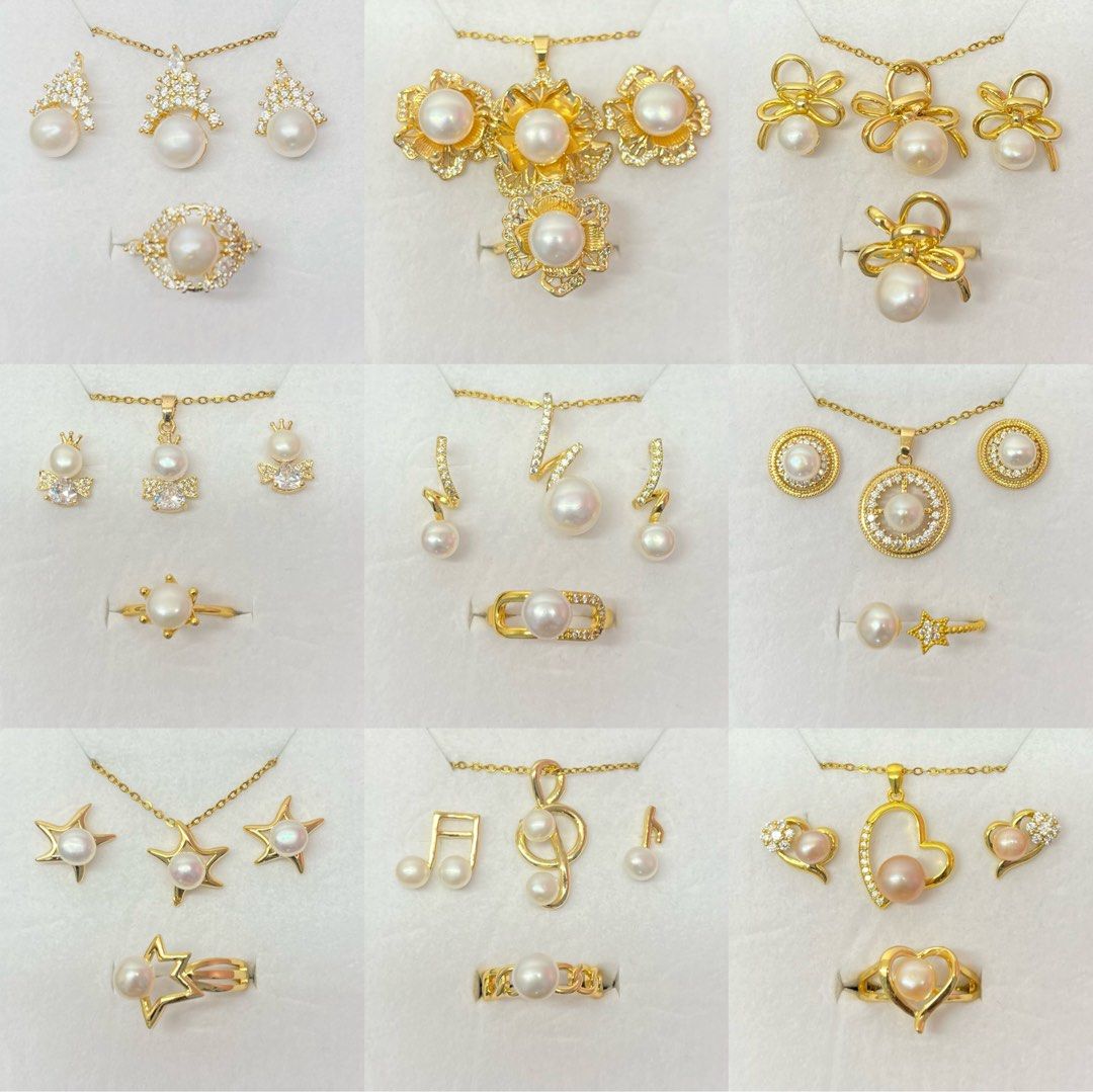 Gold necklace sales and ring set