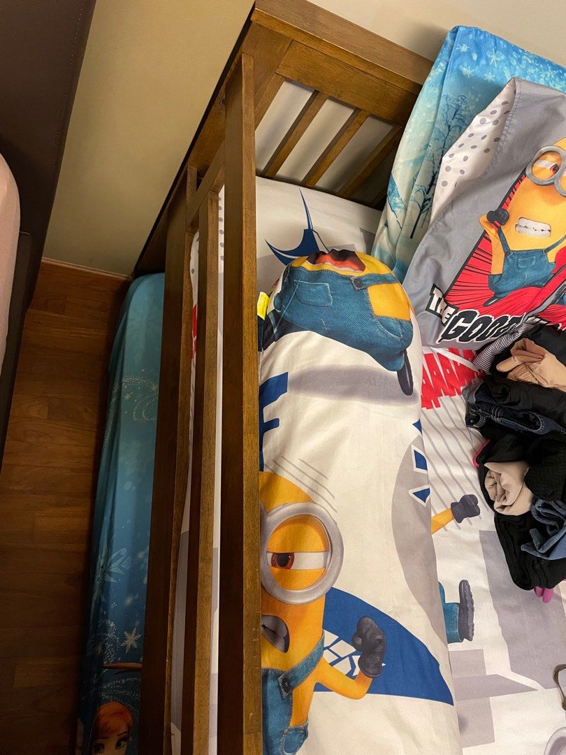 Picket and Rail double decker bed with single mattress, Furniture