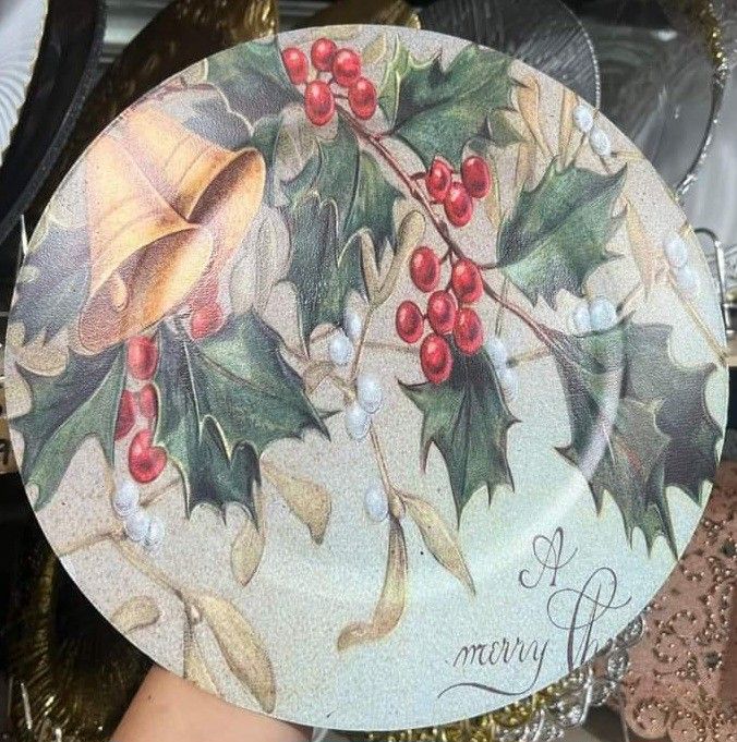 PLATE CHARGER (Category: Dinnerware & Cutlery) located in San Juan City. Submitted by ccmalinao (Listing ID 1256292416, Image 2). Description: ✨ Christmas Charger Plates ✨ Mix and match your under plate with these Holiday theme charger plates Size : 14"inches Price : 300 each Discount for Set of 6 pcs : 1,699 only! What are you waiting for ‼️ Order now!!.