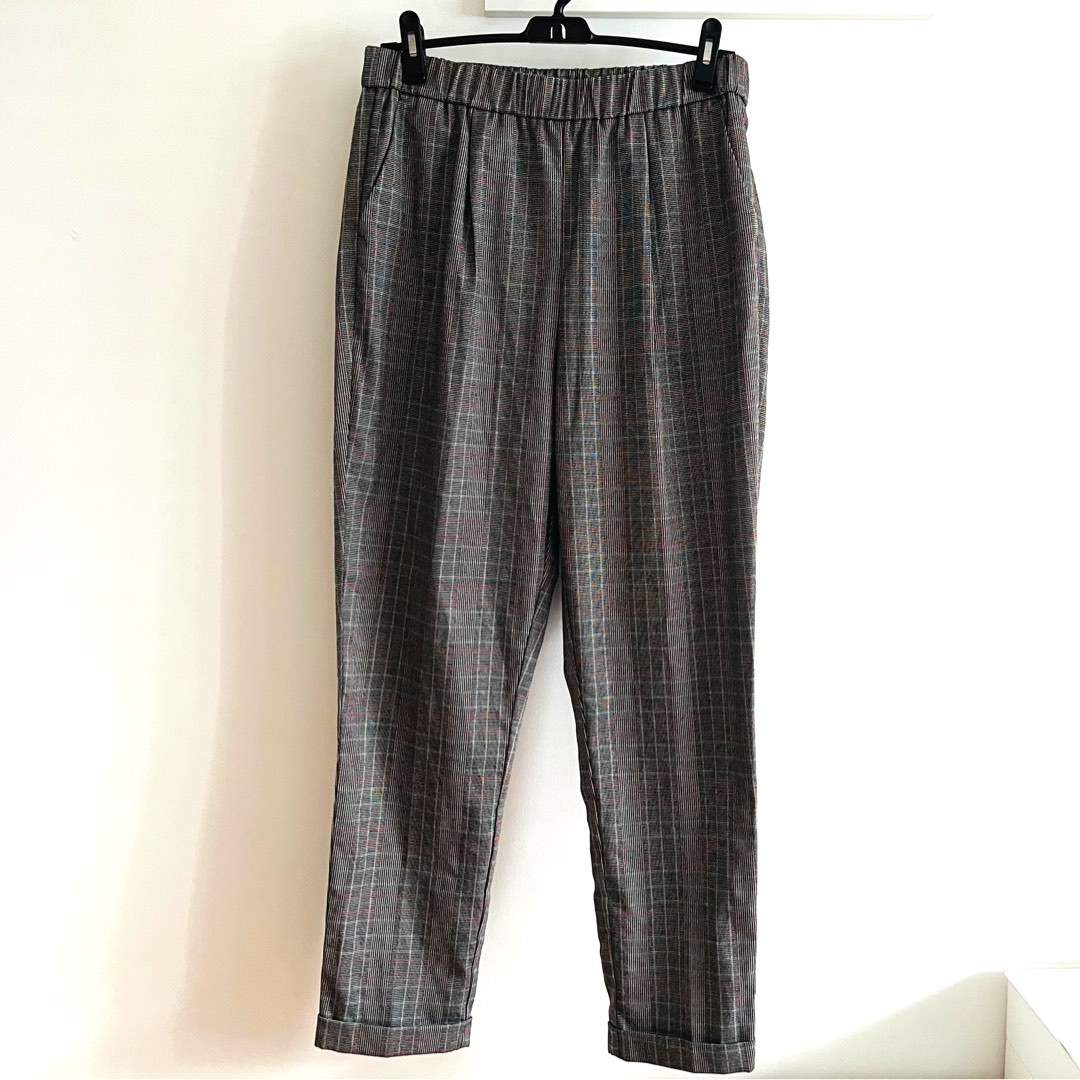 Checkered pants plus size best sale