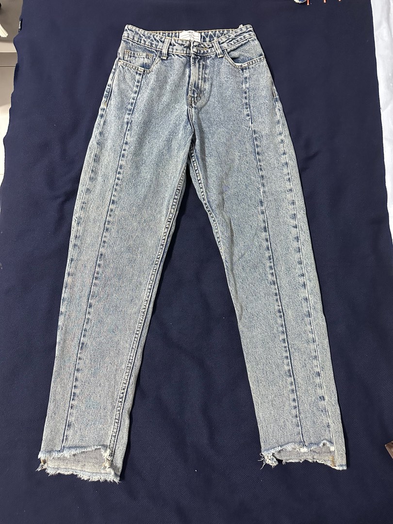 Pomelo Acid Wash Straight Leg Jeans, Women's Fashion, Bottoms, Jeans