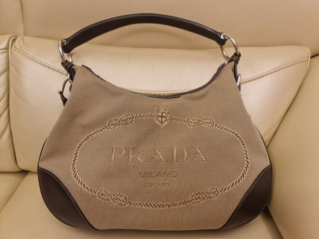 prada brown canvas bag