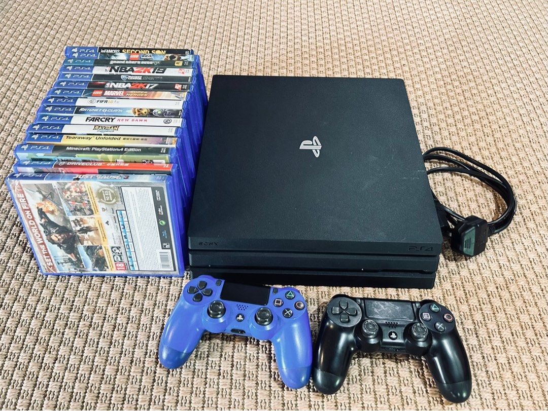 PS4 PRO 1 TB (Category: PlayStation) located in Alfonso. Submitted by switch23blade (Listing ID 1256306448, Image 3). Description: Selling used but not abused PS4 pro! Price include console and 2 controllers only. Games 400 each. Take all 15 games - ₱13,000 Minor issue: front Usb port not working, but will provide usb port (3 slots) on the rear. Do not affect any performance. Both controllers are working fine. Rfs: upgraded to Ps5 🤩 Happy biddin