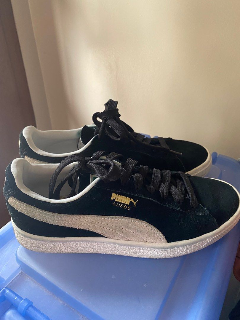 Puma black suede sneakers cheap