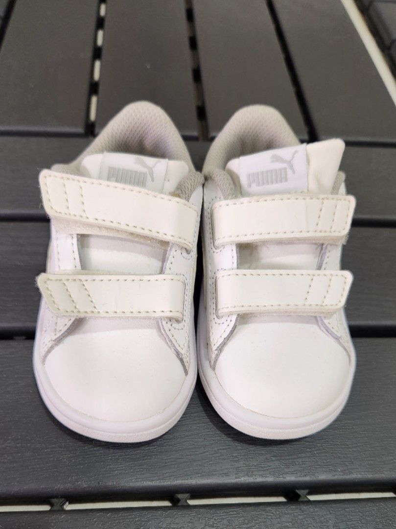 Puma White Shoes, Babies & Kids, Babies & Kids Fashion on Carousell