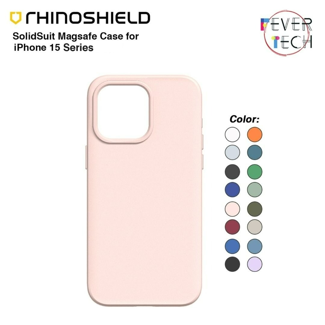  RhinoShield Case Compatible with [iPhone 15 Pro]  SolidSuit -  Shock Absorbent Slim Design Protective Cover with Premium Matte Finish 3.5M  / 11ft Drop Protection - Blush Pink : Cell Phones & Accessories