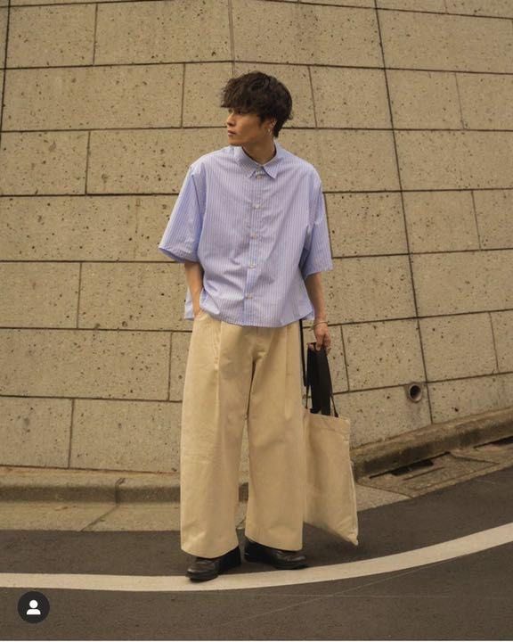 Ryo Takashima CUPRA COTTON SHORT SHIRT / 寬鬆短版襯衫 淺藍 L號