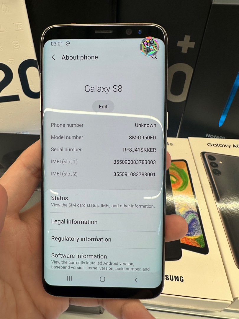 Samsung s8 4+64gb green screen, Mobile Phones & Gadgets, Mobile Phones